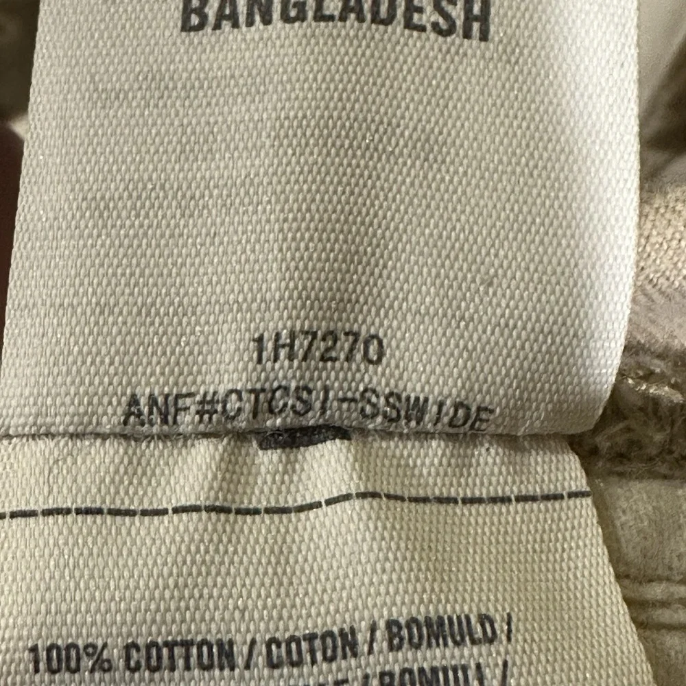 Y2K Abercrombie & Fitch Mens 31 Button Fly Cargo Shorts Khaki Distressed Baggy